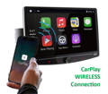 Sistema a medida compuesto por monitor T1003DAB ANDROID 13 pantalla QLED 1920x1080 10'' capacitiva, cuerpo 1din + soportes, Cableado P&P e interfaz de mandos al volante CAN-BUS para Ford Transit desde 2019