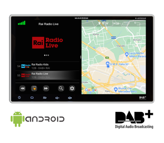 Monitor Multimedia Android 9” – 1 DIN con Receptor DAB