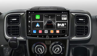 Monitor multimedia Android 13 1DIN con kit Plug & Play para FIAT Ducato 2021>