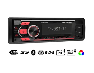 Sintonizador 1 DIN Bluetooth con doble micrófono, USB y SD