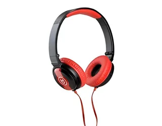 JOY30WB - Auricular Supraaural Plegable Rojo/Negro con Cable Anti-Nodo