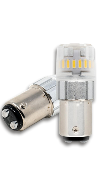 Bombillas LED Serie Power P21/5W 12V 5.6W/1W 6000K – 780/140 lúmenes – 22 chips 4014SMD
