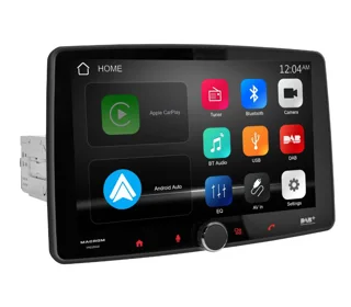 Sistema multimedia con CarPlay & Android Auto display 9" capacitivo 1024x600 pantalla EXTRAÍBLE - cuerpo 1 din