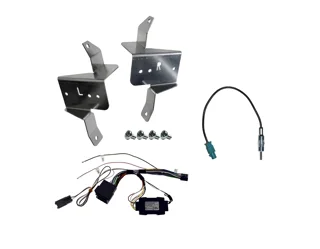 KIT instalación: soportes + Cableado P&P compatible con T1003DAB y DL903DAB e interfaz de controles del volante CAN-BUS para Ford Transit desde 2019